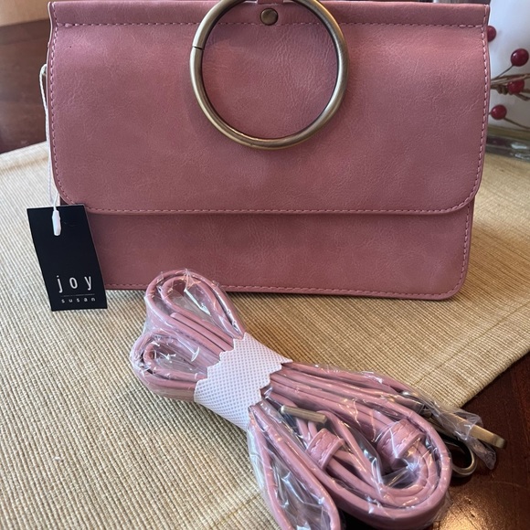 🌸 Aria Bracelet Bag ~ Joy Susan ~ Blush Pink ~ NEW with Tags ~ BONUS Twilly - Picture 7 of 12